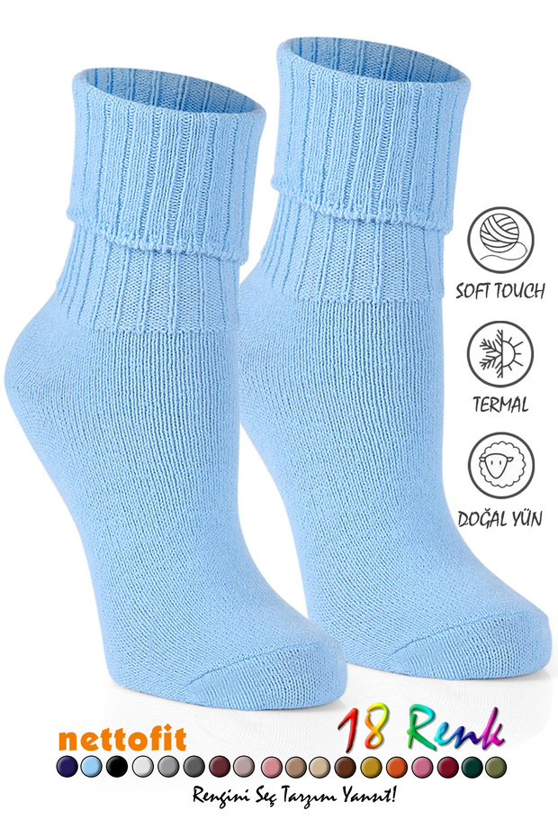 Winter Women's Socks Blue Casual Wool Thermal Women's Socks