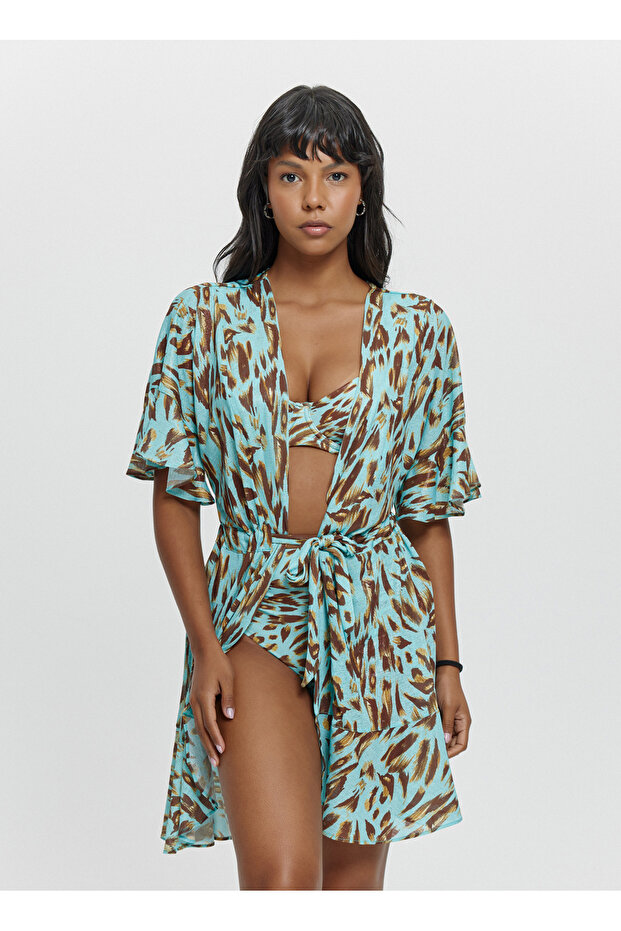 P15084 كيمونو قصير منقوش - 1