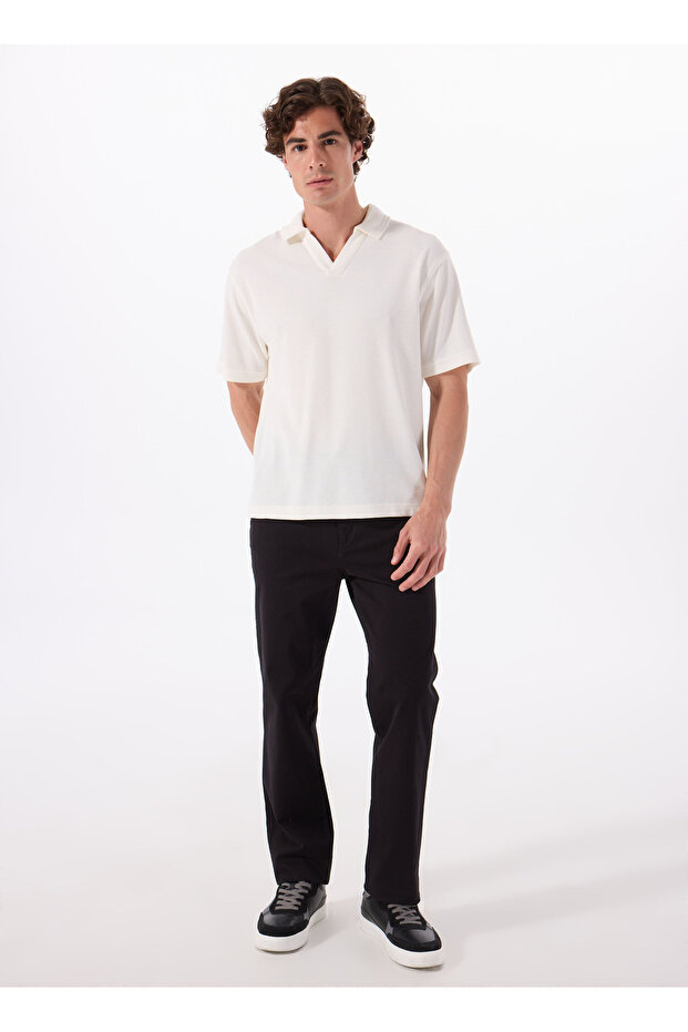 Regular Waist Slim Fit Black Men's Chino Pants Wm01003001 Chino Pants