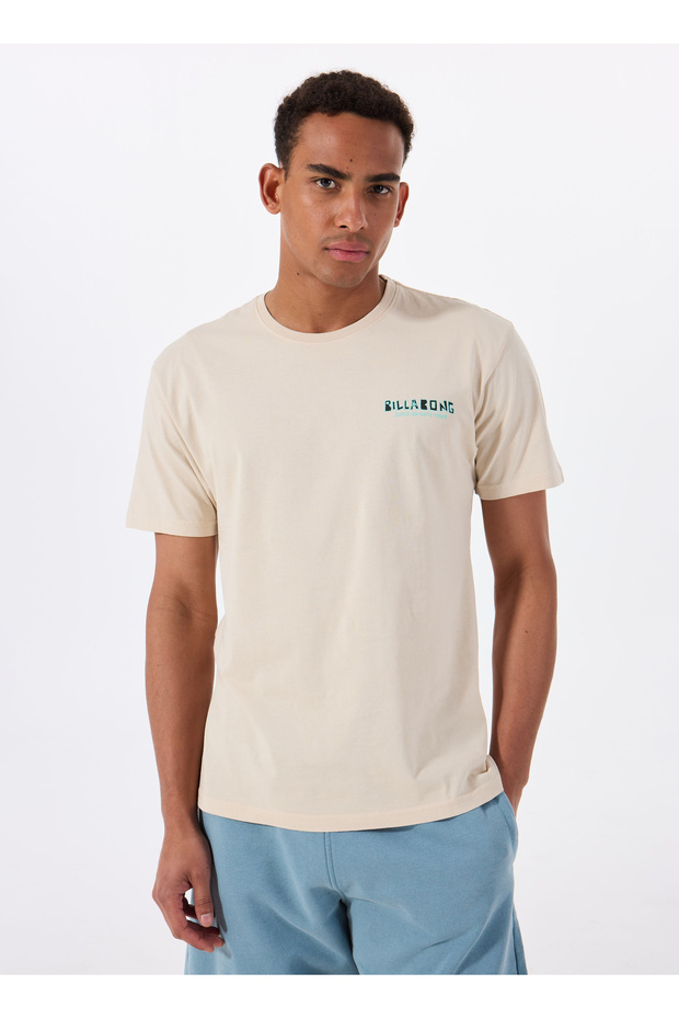 TWIN PEAKS REGULAR SS 24A351528 Bej Bisiklet Yaka Regular Fit Düz Erkek T-Shirt - 3
