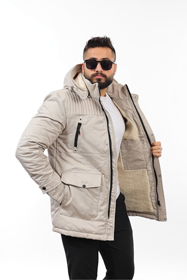 معطف شتوي طويل مع فرو من الداخل - 2