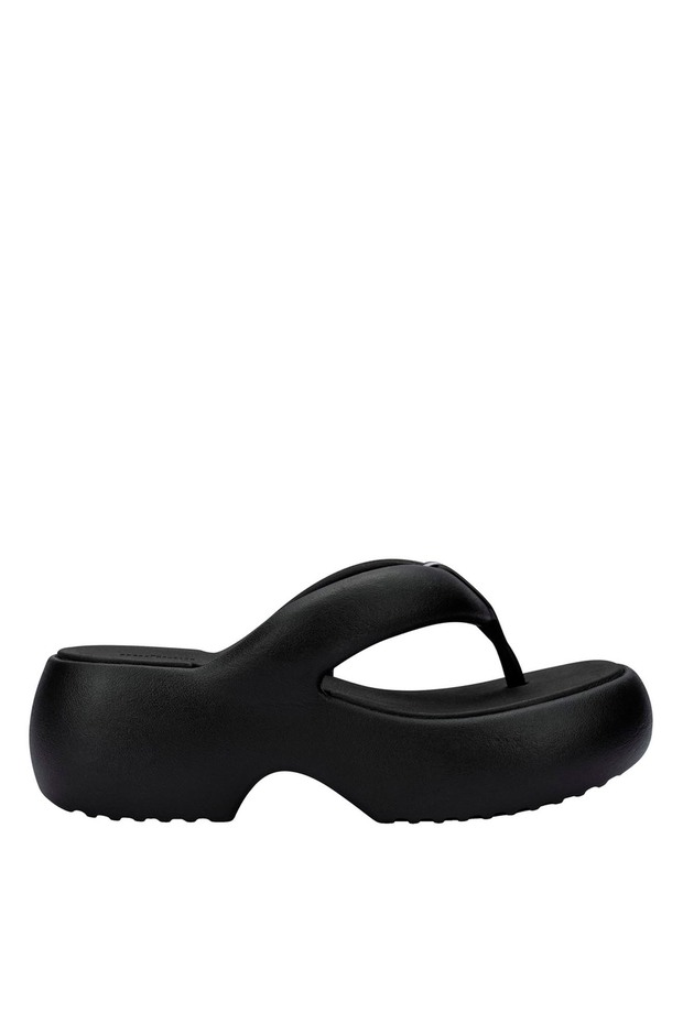 Black Women's Beach Slippers 35875Az053