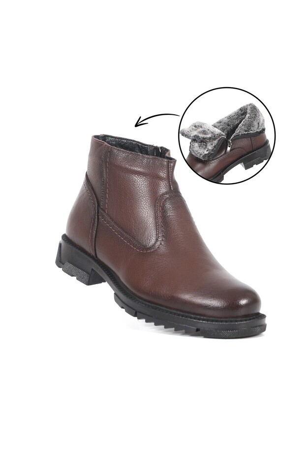 100% Genuine Leather Winter Men's Boots Black