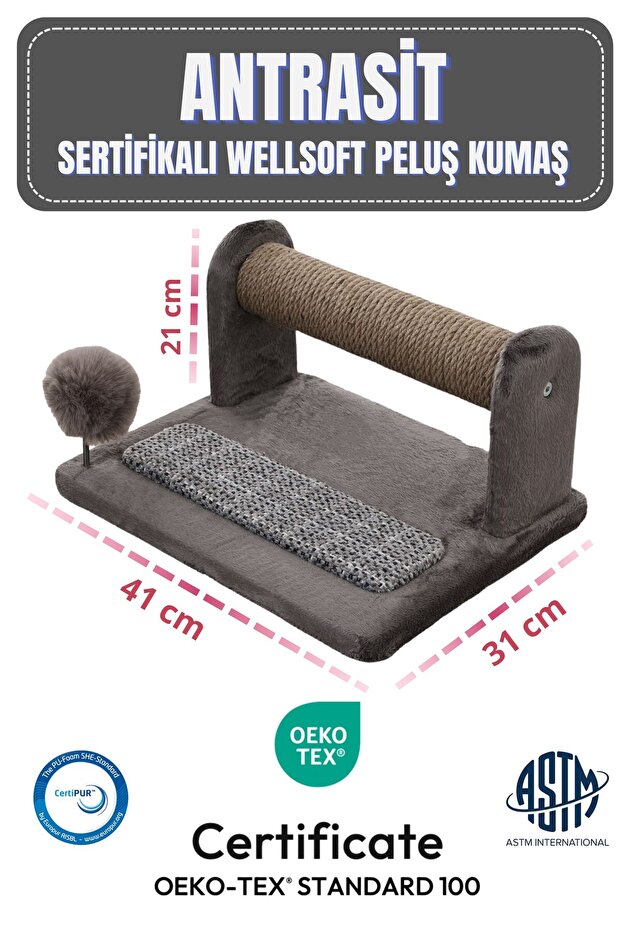 Jimmy Luxury Quality Cat Scratching Board and Toy with Pompom