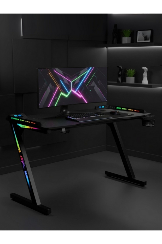 Aura RGB Ledli Oyuncu Masası - 6