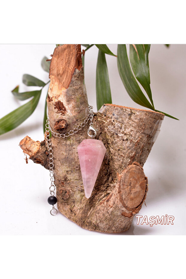 Pink Quartz Stone Pandul Pendulum