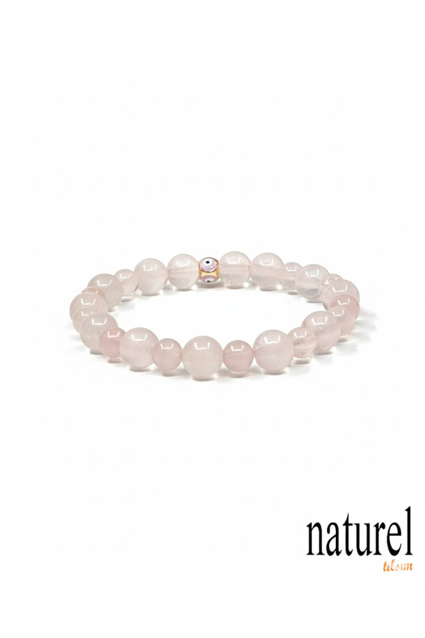 Pink Quartz Natural Stone Unisex Bracelet