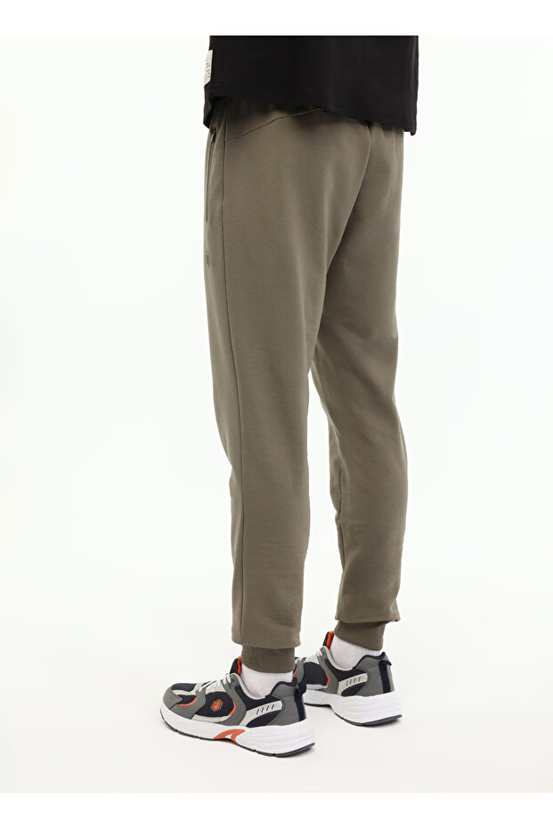 A10193949508010-MB CT107 JOGGER 5FX Haki Lastikli Bel Regular Fit Düz Erkek Eşofman Altı - 4