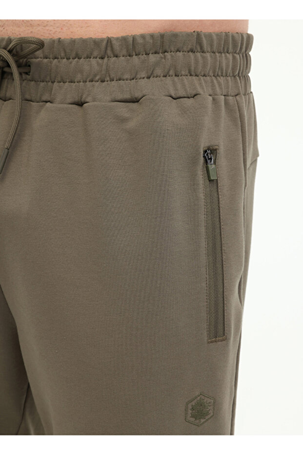 A10193949508010-MB CT107 JOGGER 5FX Haki Lastikli Bel Regular Fit Düz Erkek Eşofman Altı - 3