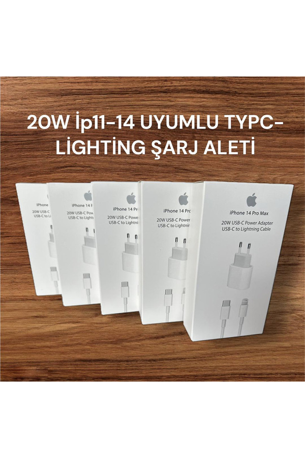 iPhone Uyumlu 20W Hızlı Şarj Adaptörü + Lightning Type-C Kablo (Şarj Seti) - 1