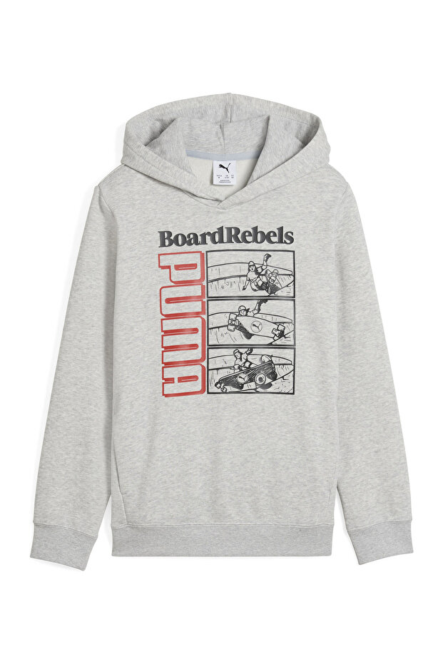 Printed Boy's Gray Sweatshirt 68514804-Mid90S Hoodie Tr B Light g