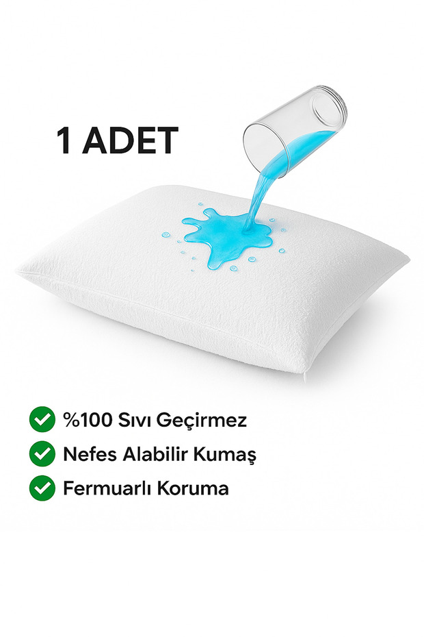 sıvı geçirmez alez yastık tek kişilik - 1