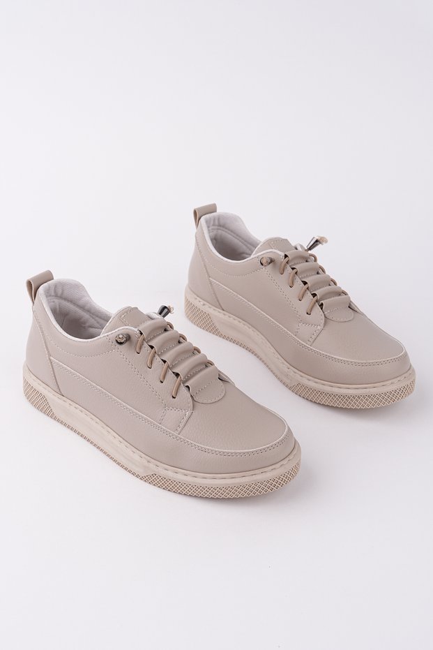 Women's Leather Rubber Laced Orthopedic Sole Ballerinas