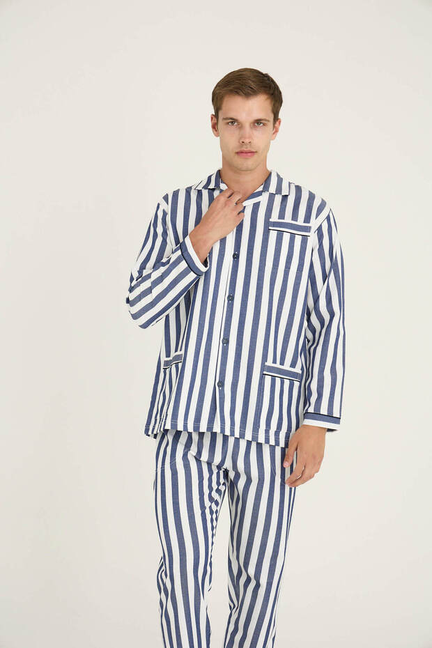 Σετ Πιτζάμες Gaffur με ρίγες Oversize - 5