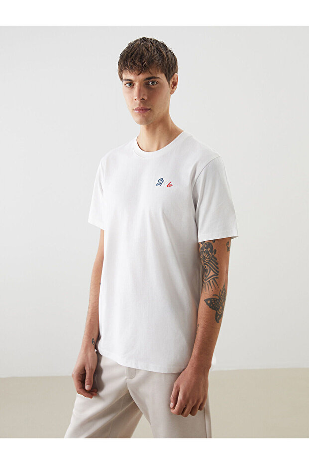Text Printed Men's Combed Cotton T-Shirt