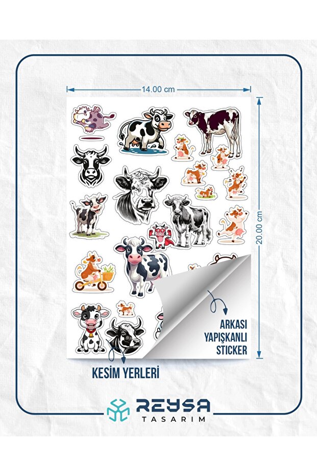 Sevimli İnek Sticker Set 2 - 2