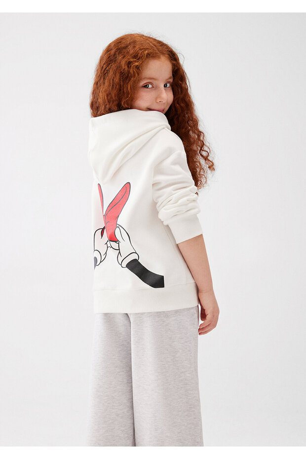 Minnie Mouse Printed White Sweatshirt 7S10081-70057