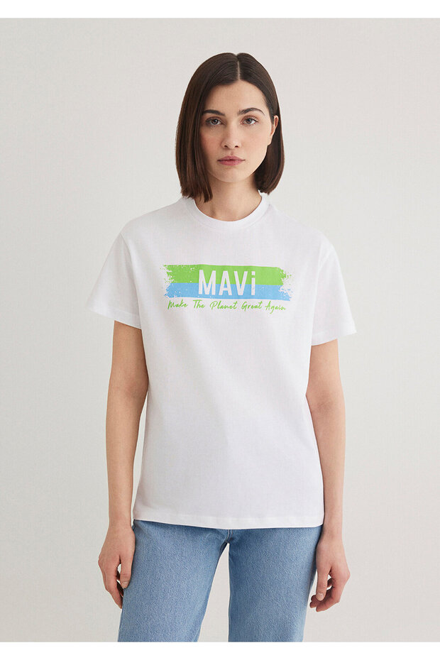 Make The Planet Great Again Baskılı Tişört Regular Fit / Normal Kesim 168752-620 - 4