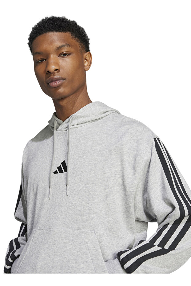 Essentials 3-Stripes French Terry Kapüşonlu Üst - 2