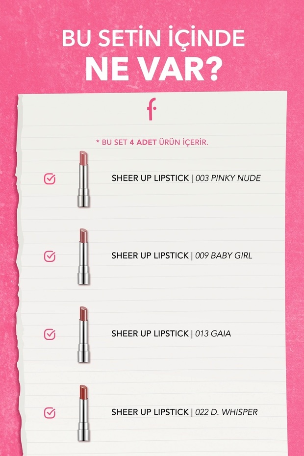 Sheer Up Lush Lips Collection 4'lü Makyaj Seti - 2