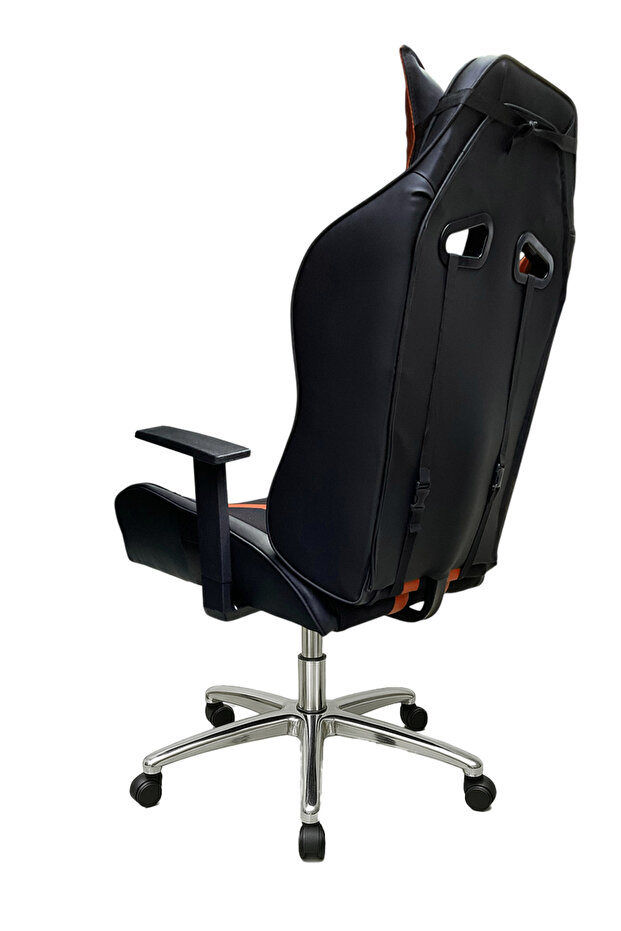 Oyuncu Koltuğu Basic Krom Ayak Turuncu Renk - 4