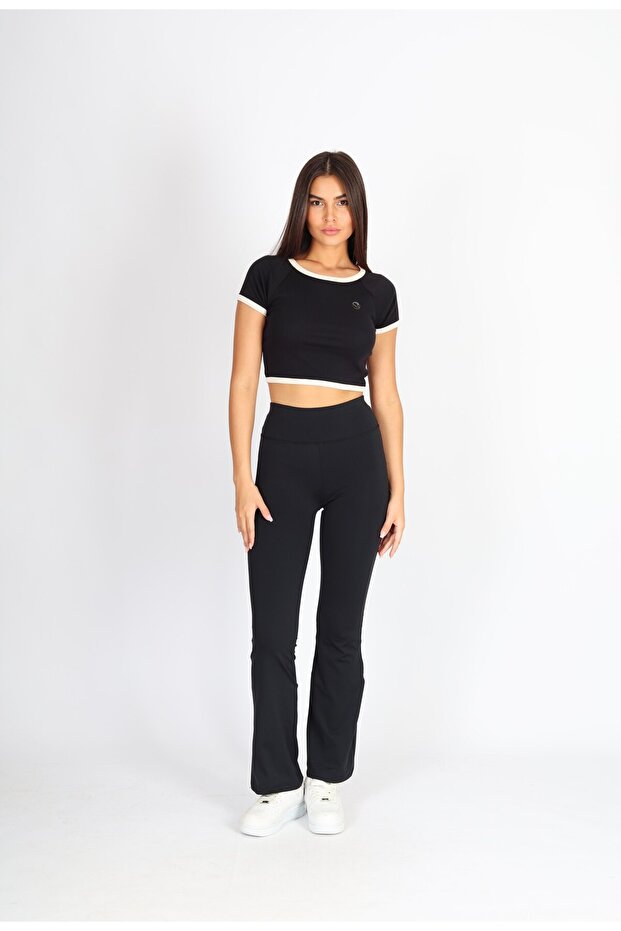 Regular Fit Crop Basic Kadın T-Shirt - 5