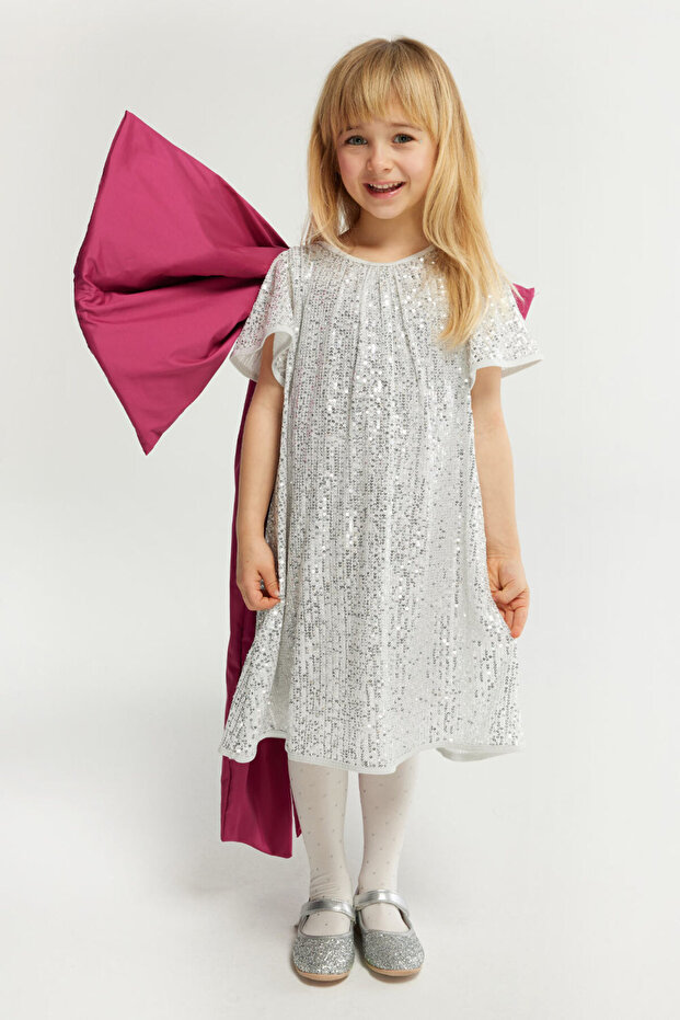 Silver Sequined Girl's Dress-Siri
