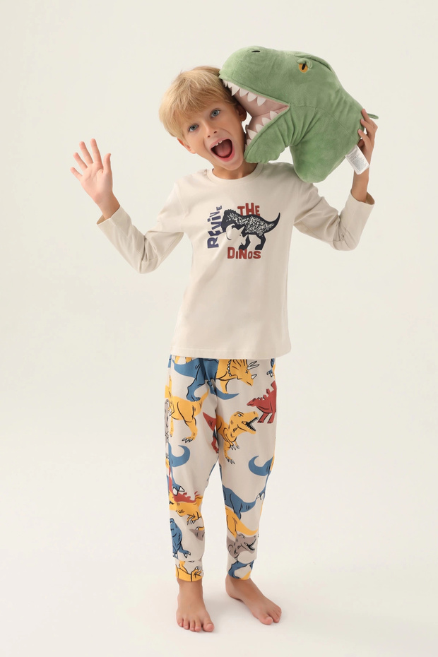 بدلة مزدوجة للأولاد - أخضر تفاحي - 1