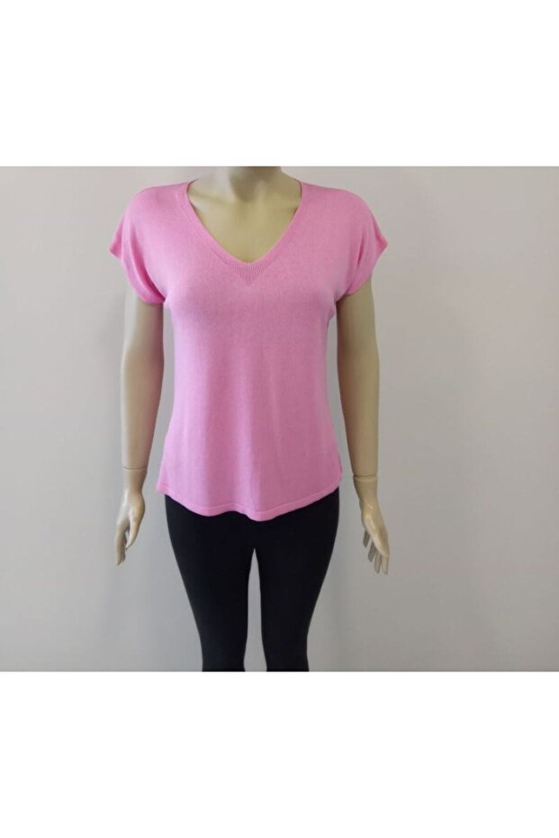 بلوزة مرسيريزيد بياقة على شكل حرف V - 2