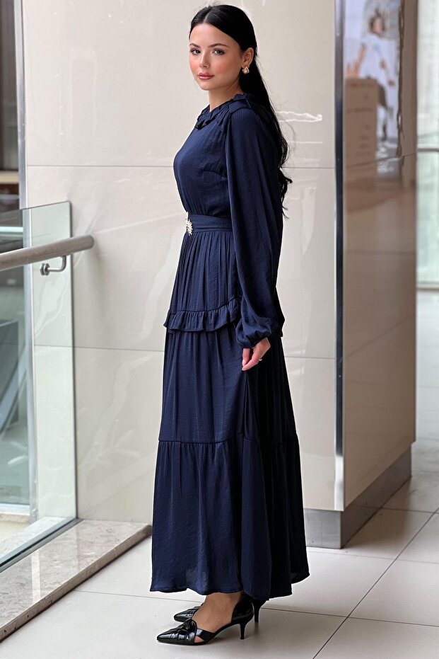 Shiny Ruffle Elbise - 3