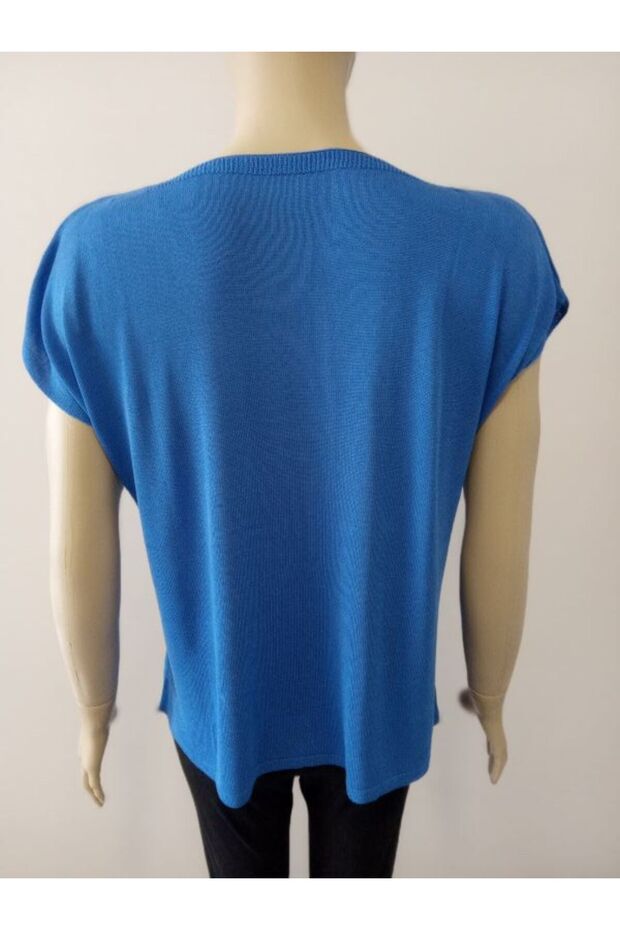 بلوزة مرسيريزيد بياقة على شكل حرف V - 7