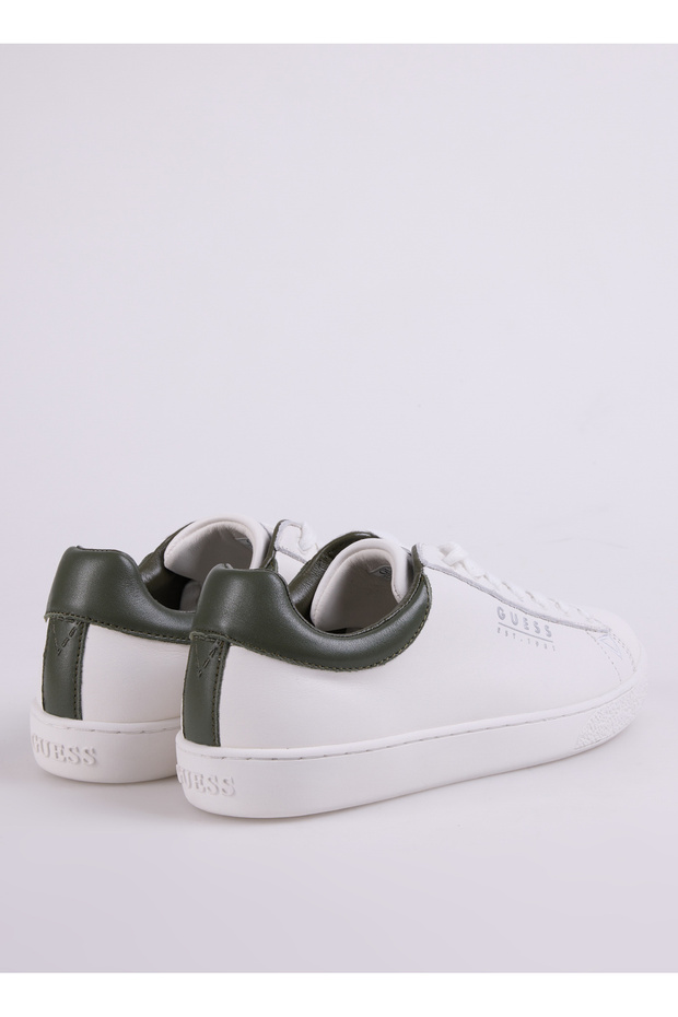 Beyaz-Yeşil Erkek Deri Sneaker FMTNOLFAB12 - 3