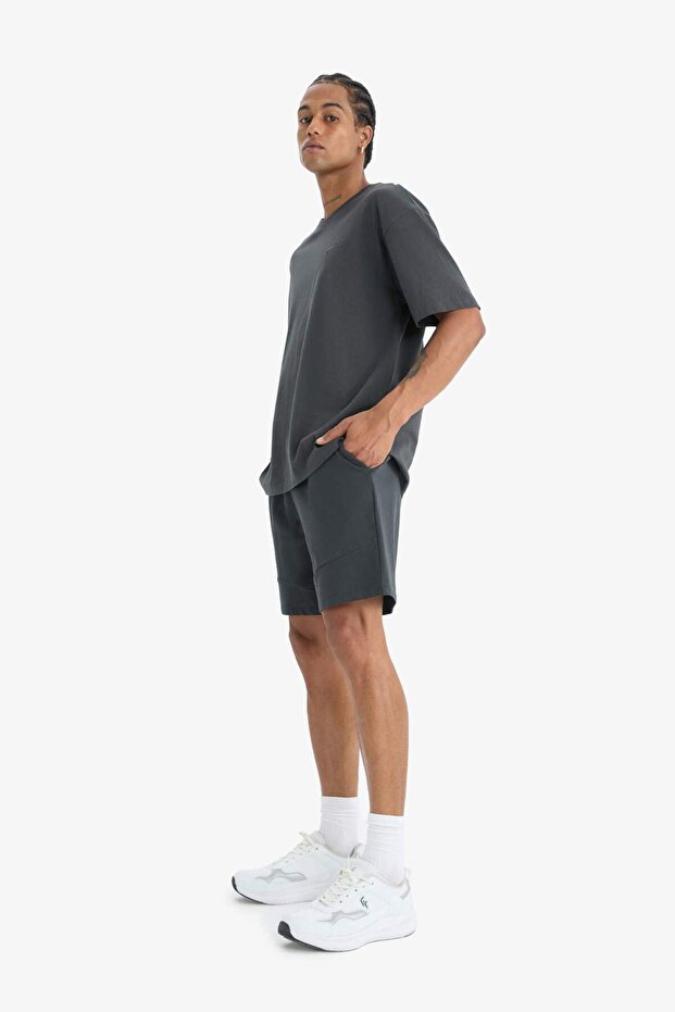 DeFactoFit Standart Fit Sporcu Beli Bağcıklı Cepli Şort E2585AX25SM - 3