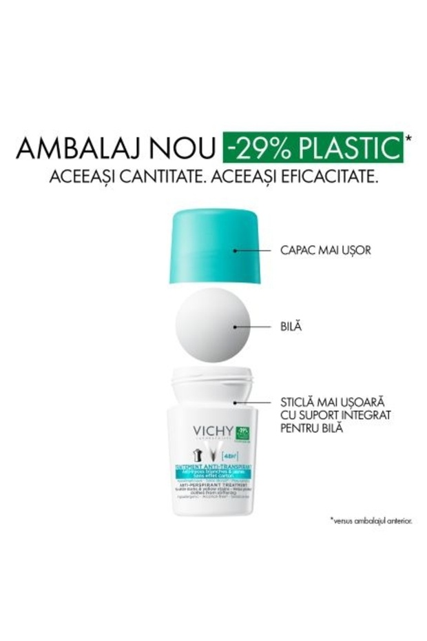 Vichy Roll-on antiperspirant fără pete albe 48 H, Roll-On, 50 ml - 3