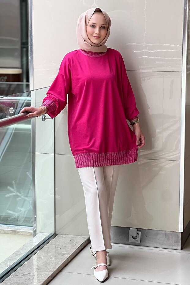 Ribanaları Simli Tunik - 3