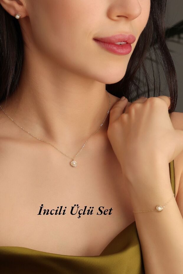Altın Inci Set - 3'lü - 8