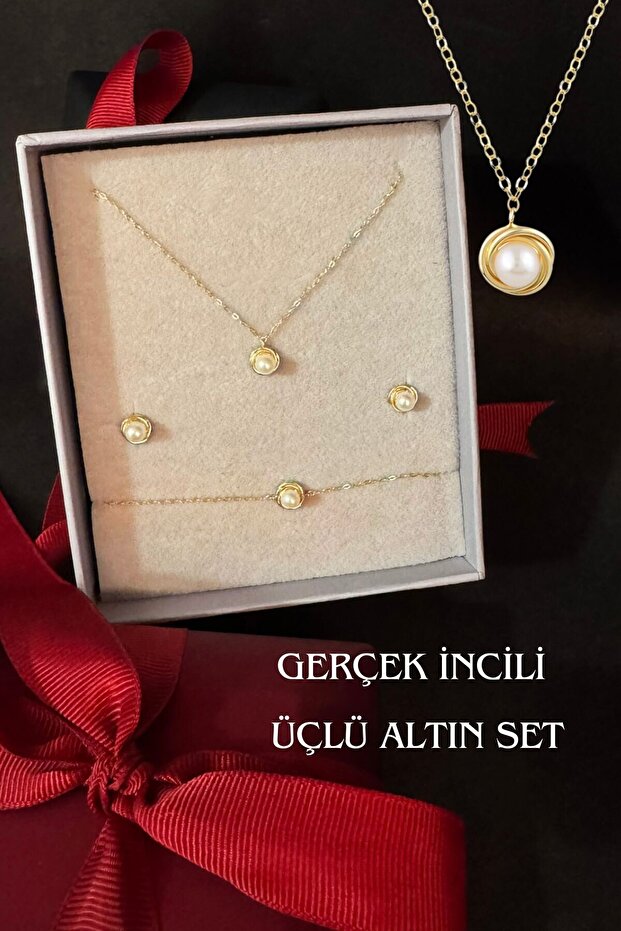 Altın Inci Set - 3'lü - 9
