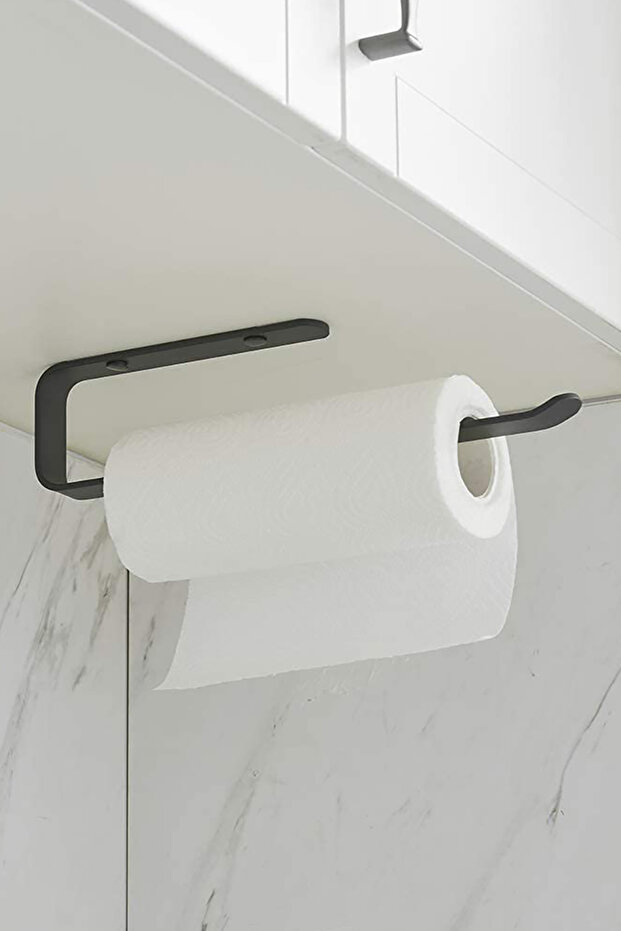 El Rulo рушникотримач, чорний рушникотримач для ванної кімнати, самоклеючий рушникотримач, паперовий рушникотримач - 6