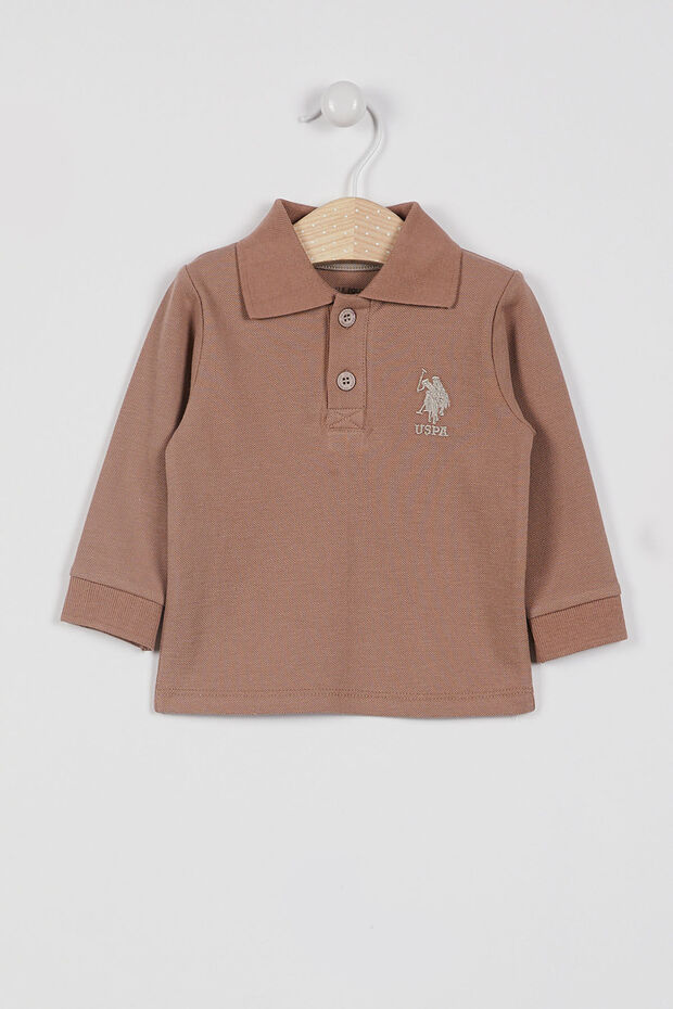Baby Boy Polo Collar Unprinted Winter Regular Fit Brown T-Shirt Usb998-B-V2
