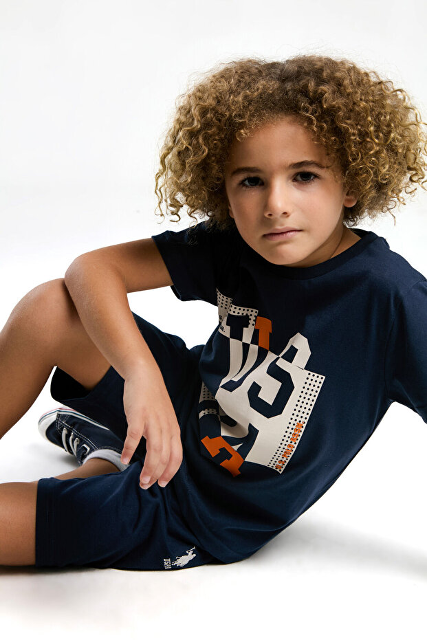 U.S. Polo Assn Boys Navy Bermuda Set