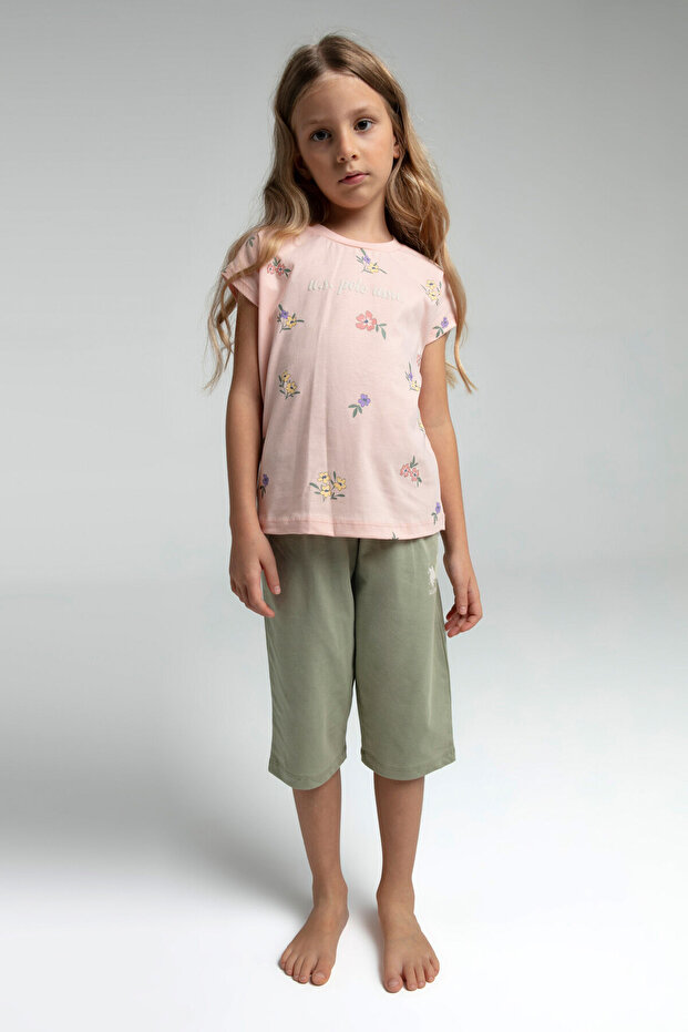 Girl's Pink Capri Set