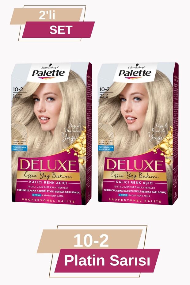 Deluxe Yoğun Renkler 10-2 Platin Sarısı X 2 Adet Saç Boyası - 1