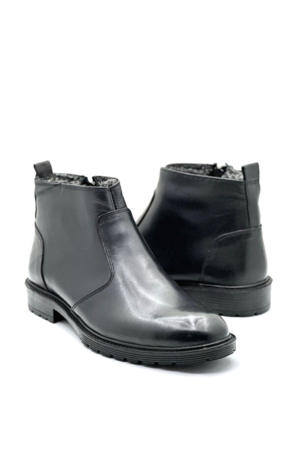 Genuine Leather Fur Men's Boots | Zippered, Cold and Waterproof, Comfortable, Orthopedic Winter Boots