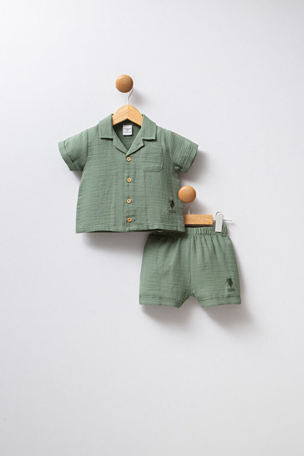 U.S. Polo Assn. Baby Boy Khaki Baby Set