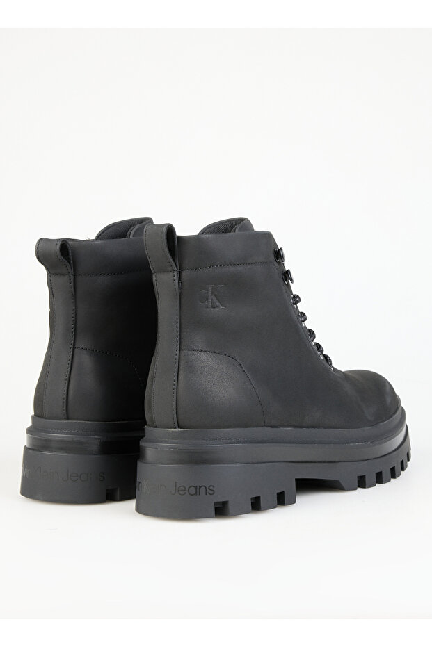 Siyah Erkek Deri Bot LUGGED BOOT LACEUP REBELLIOUS - 3