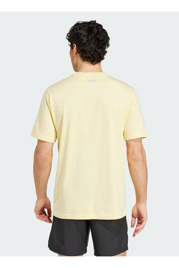 IW0133 M YOGA G T Sarı Erkek Yuvarlak Yaka Normal Kalıp T-Shirt - 5