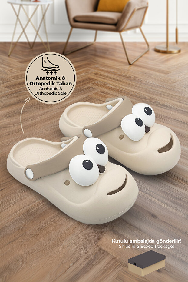 Children's Slippers Cute School Nursery Beach Pool Orthopedic Children's Slippers Cute Googly Eye