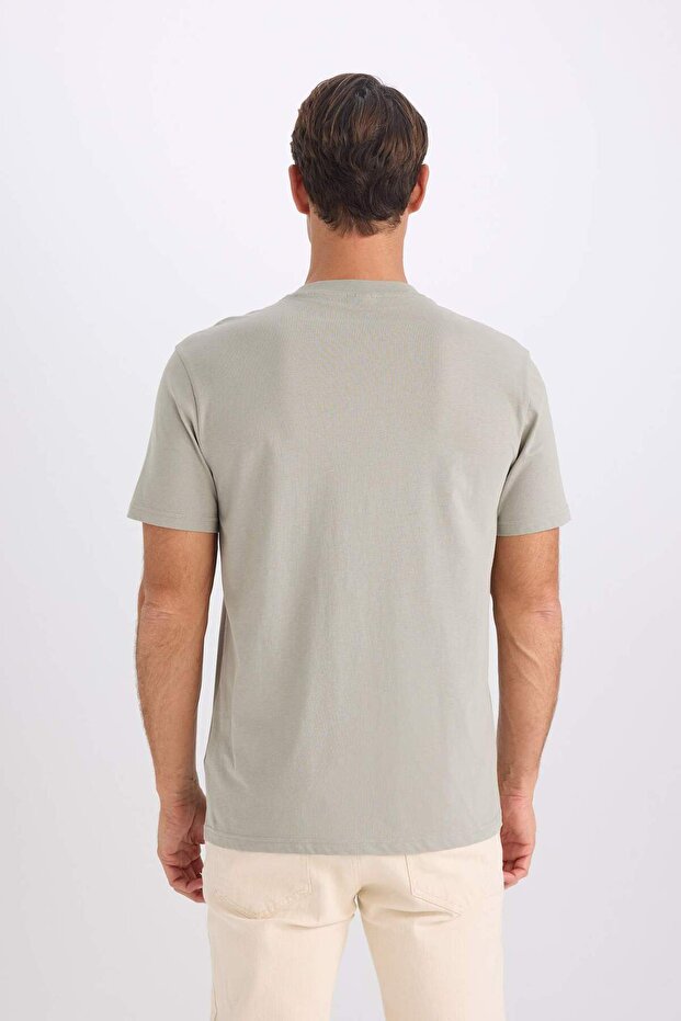 %100 Pamuk New Regular Fit Bisiklet Yaka Basic Düz Kısa Kollu Tişört V7699AZ25SP - 6
