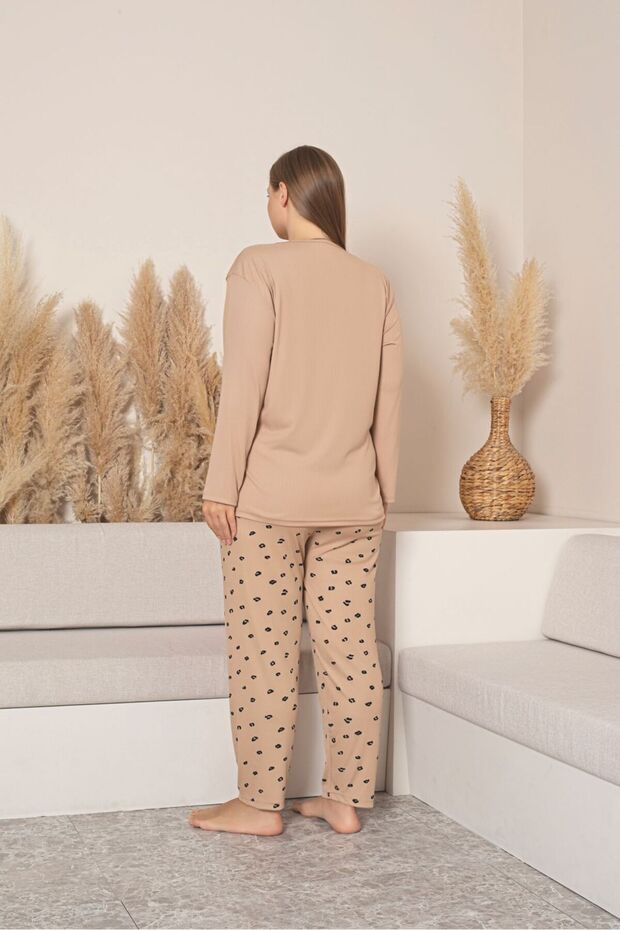 Plus Size Interlock Fabric Pajama Set - 3