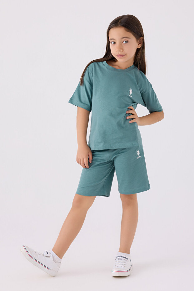 Girl's Green Bermuda Suit
